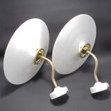 Pair of opaline wall lamps