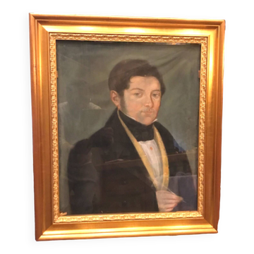 École française du XIXe.portrait de notable.pastel
