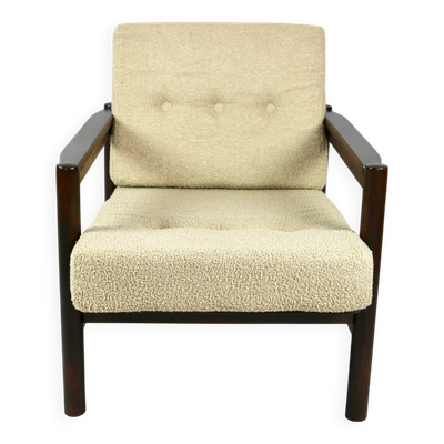 Fauteuil Boucle vintage beige, années 1970
