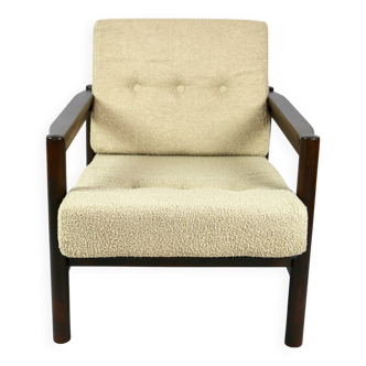 Fauteuil Boucle vintage beige, années 1970