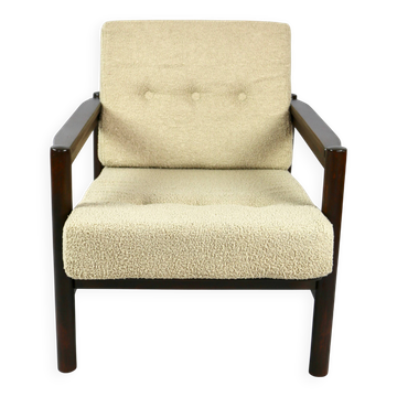 Fauteuil Boucle vintage beige, années 1970