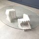 Vintage travertine coffee table Italy , 1970s