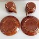 Two cups with saucers decor Hawai des Faienceries de Sarreguemines vintage 60s-70s