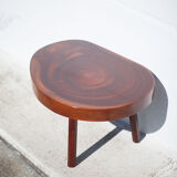 Wood coffee table, tripod table, thick wood table, living room table, brutalist, design, furniture