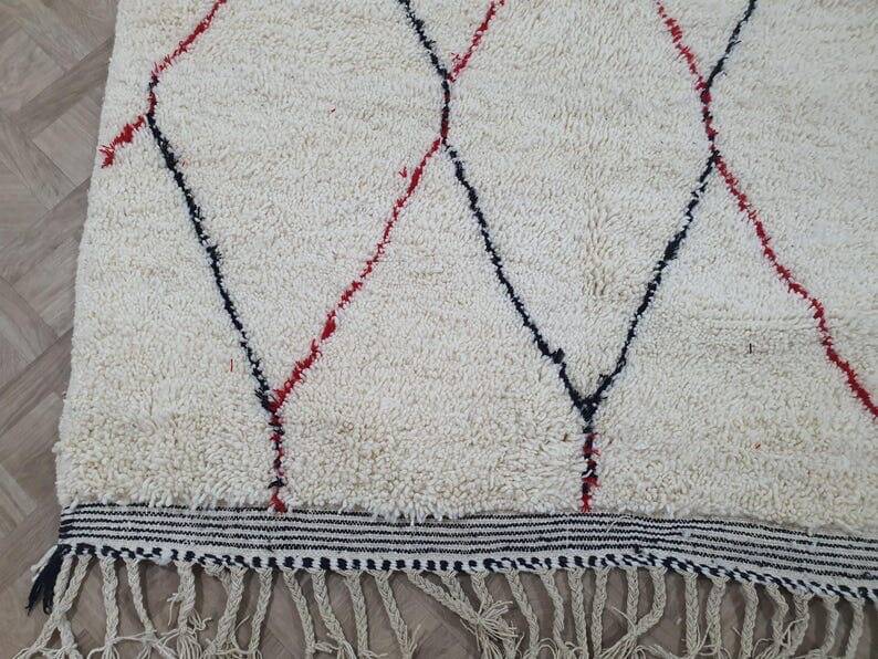 Tapis en laine fait main berbère taille 100 x 200 cm