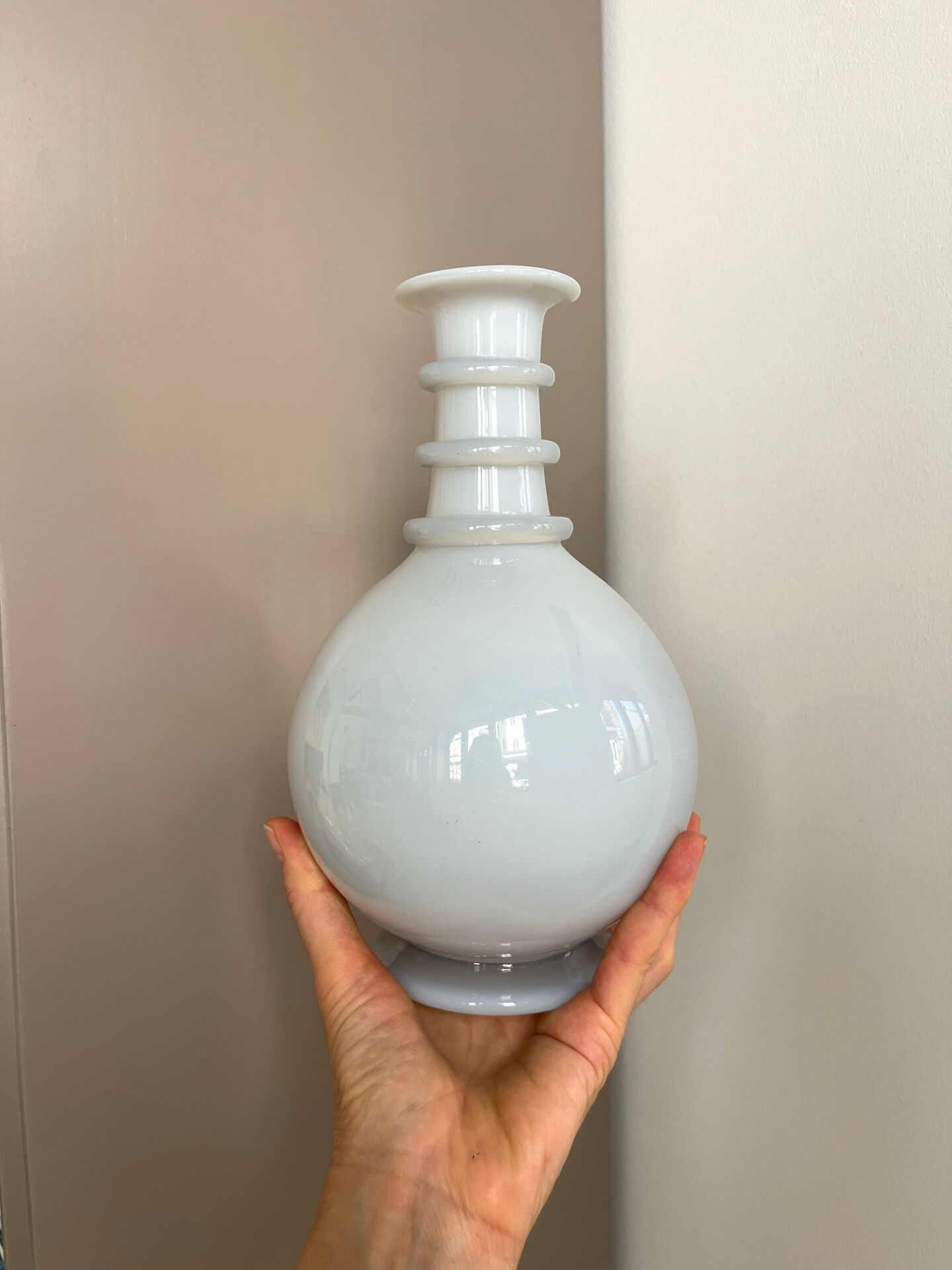 Opaline glass carafe vase Charles X