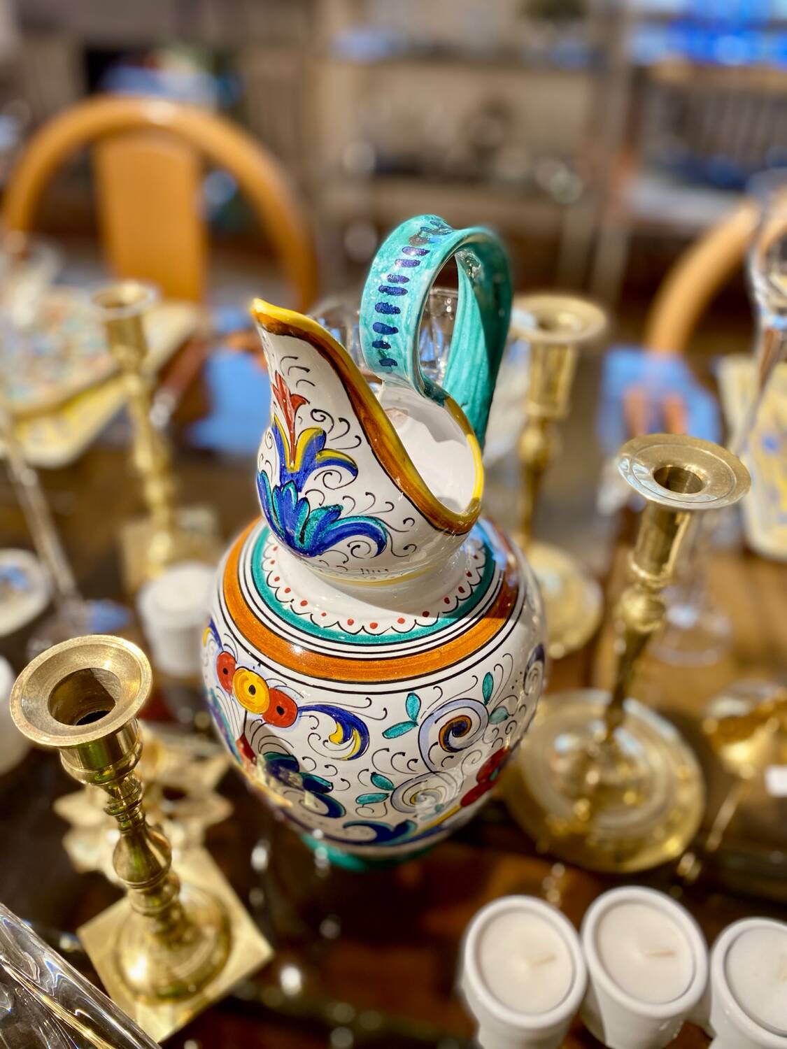 Deruta Italian earthenware pitcher