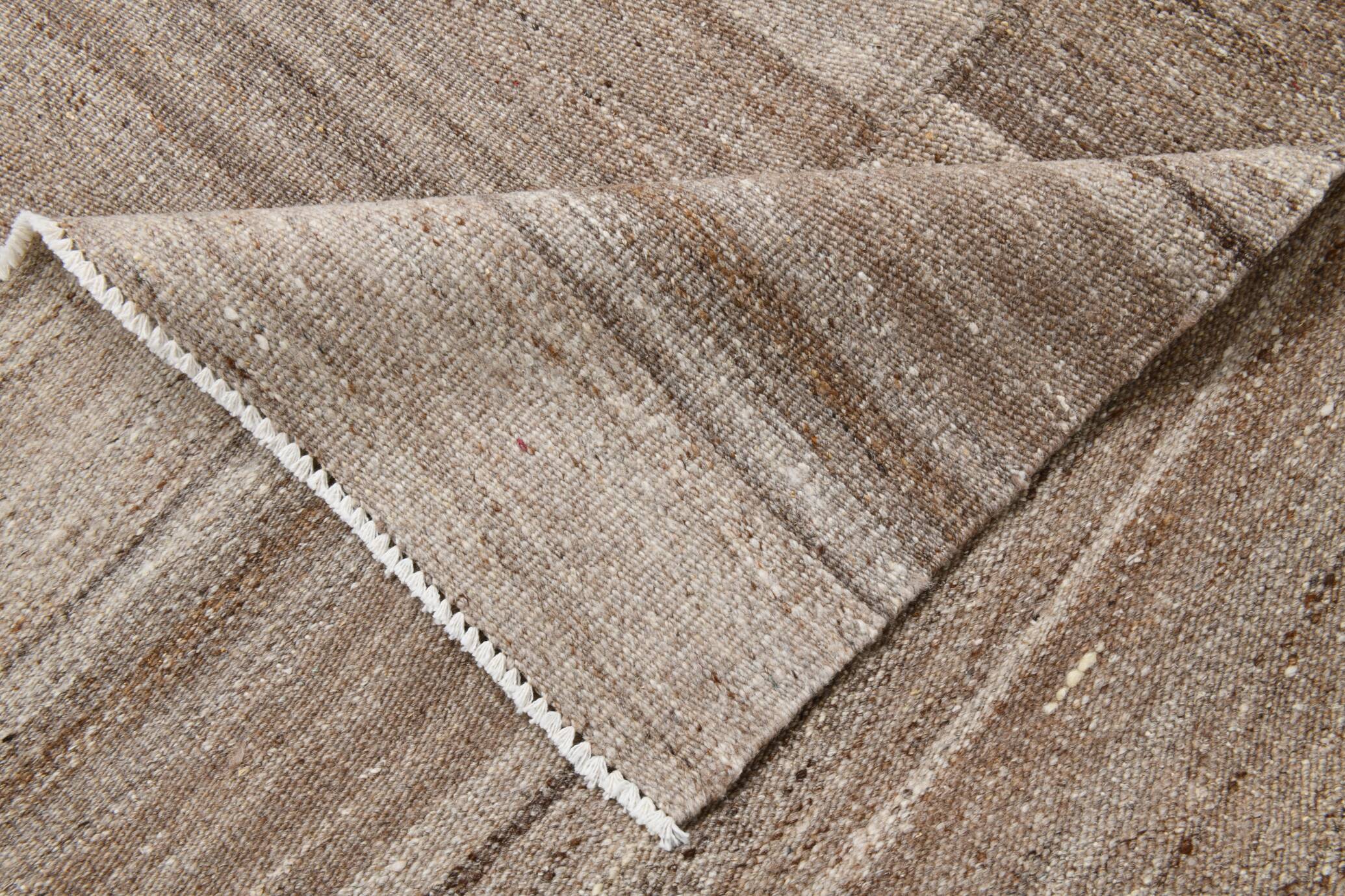 9x13 Brown Beige Large Vintage Rug, 265x399Cm