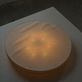 Mid-Century Modern, large round ceiling light in linen, Sweden, 1960s