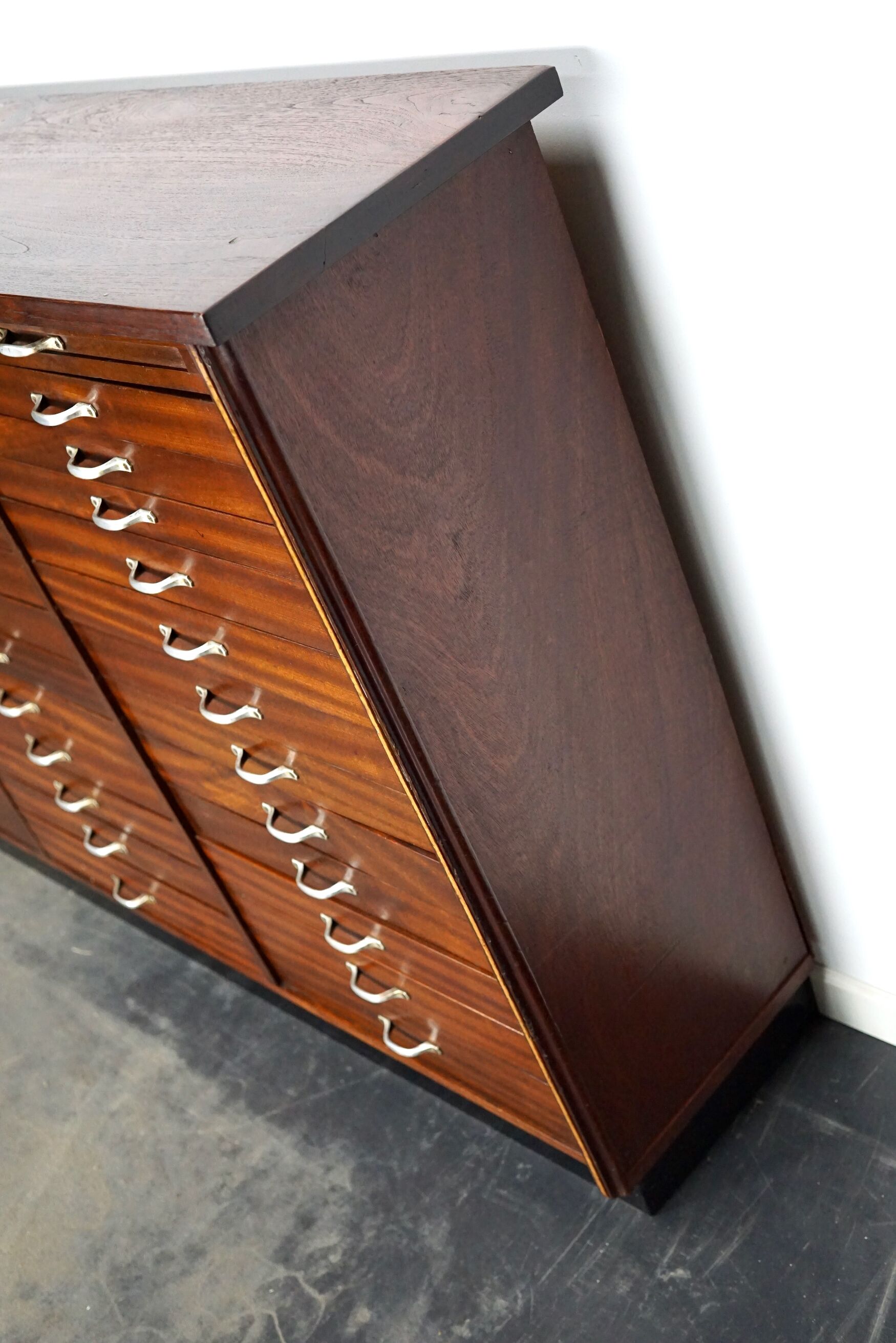 Vintage dutch mahogany jewelers / watchmakers cabinet, circa 1930