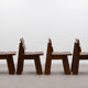 Set of 4 oak Brutalist chairs