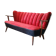Scandinavian cocktail sofa red bi color, years 50 60 plush red black