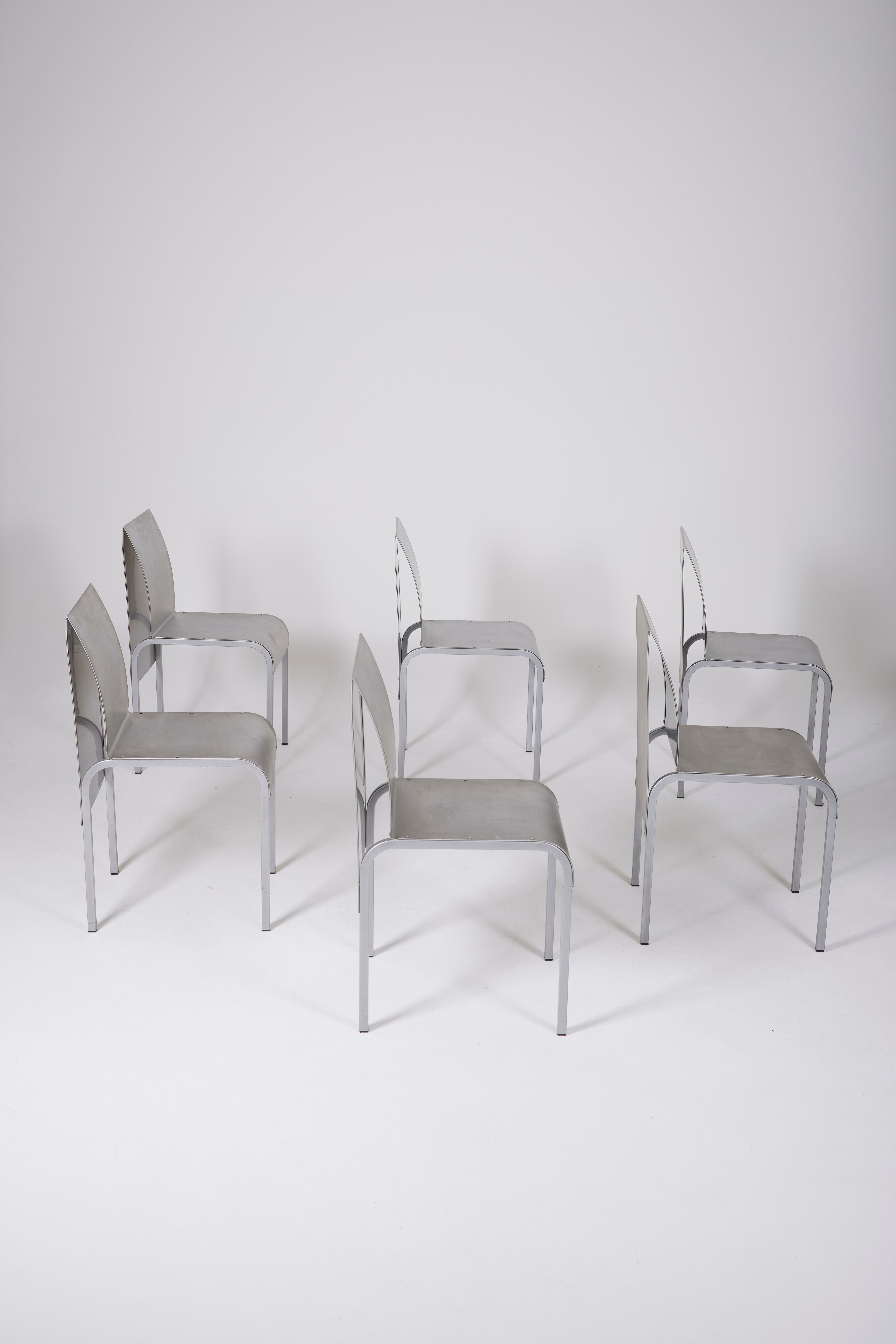Ensemble de chaises en aluminium, Belgique 1980s