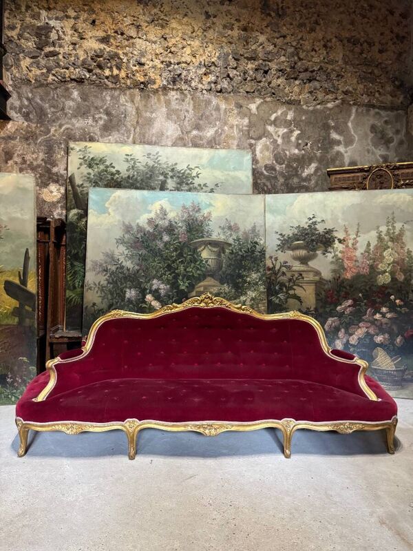 Borne de château en bois doré d’époque Napoléon III
