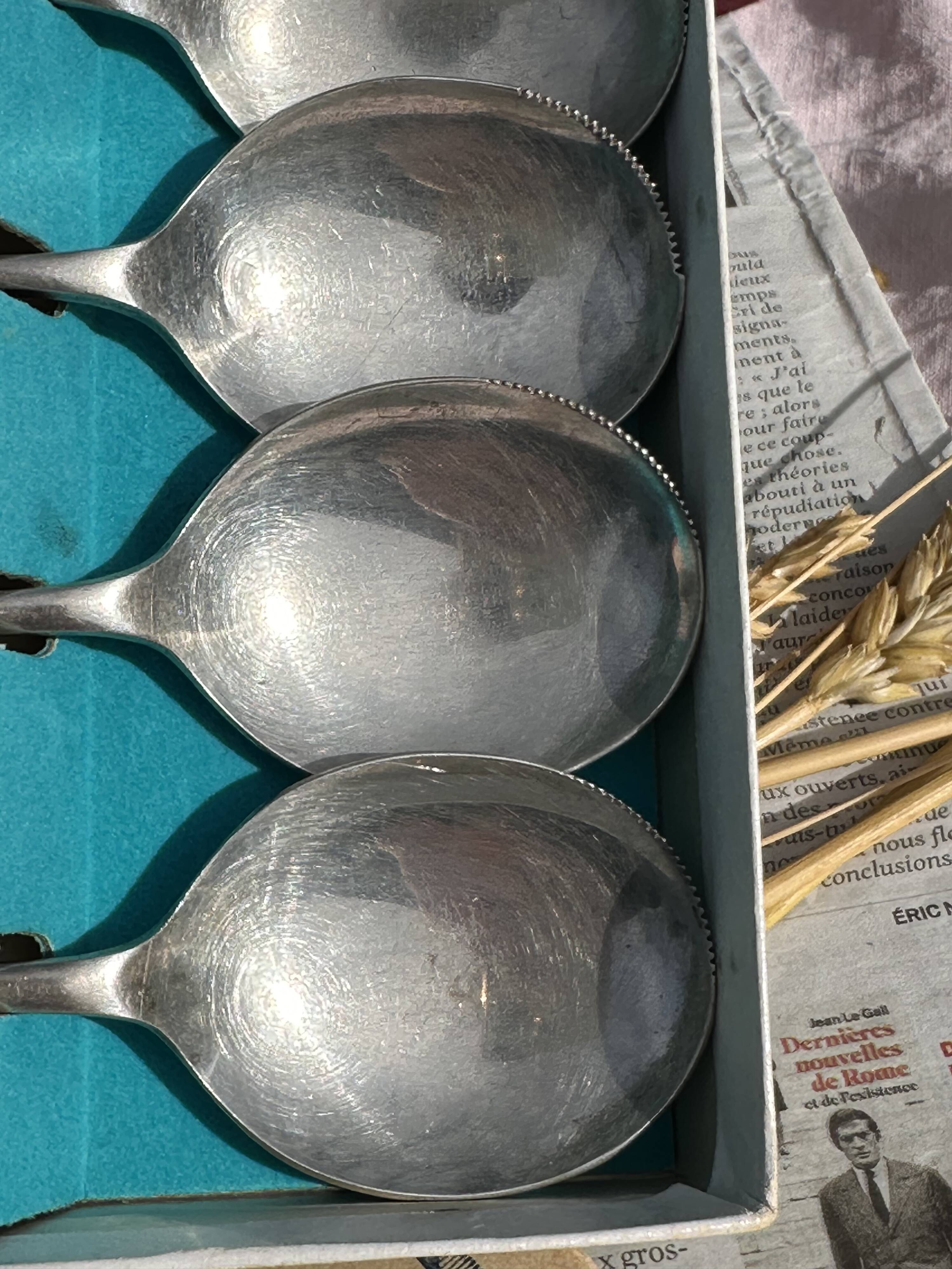 Set of 6 Vintage Fruit or Ice Cream Spoons Model Uniplat