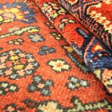 Tapis persan traditionnel noué à la main tapis de salon en laine rouge 134x136cm