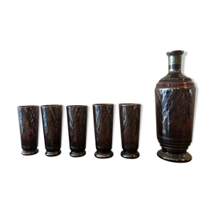 service de verres et bouteille art nouveau