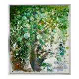 Grand paysage abstrait, peinture à l'huile signée Per Olof Netterblad, 1976