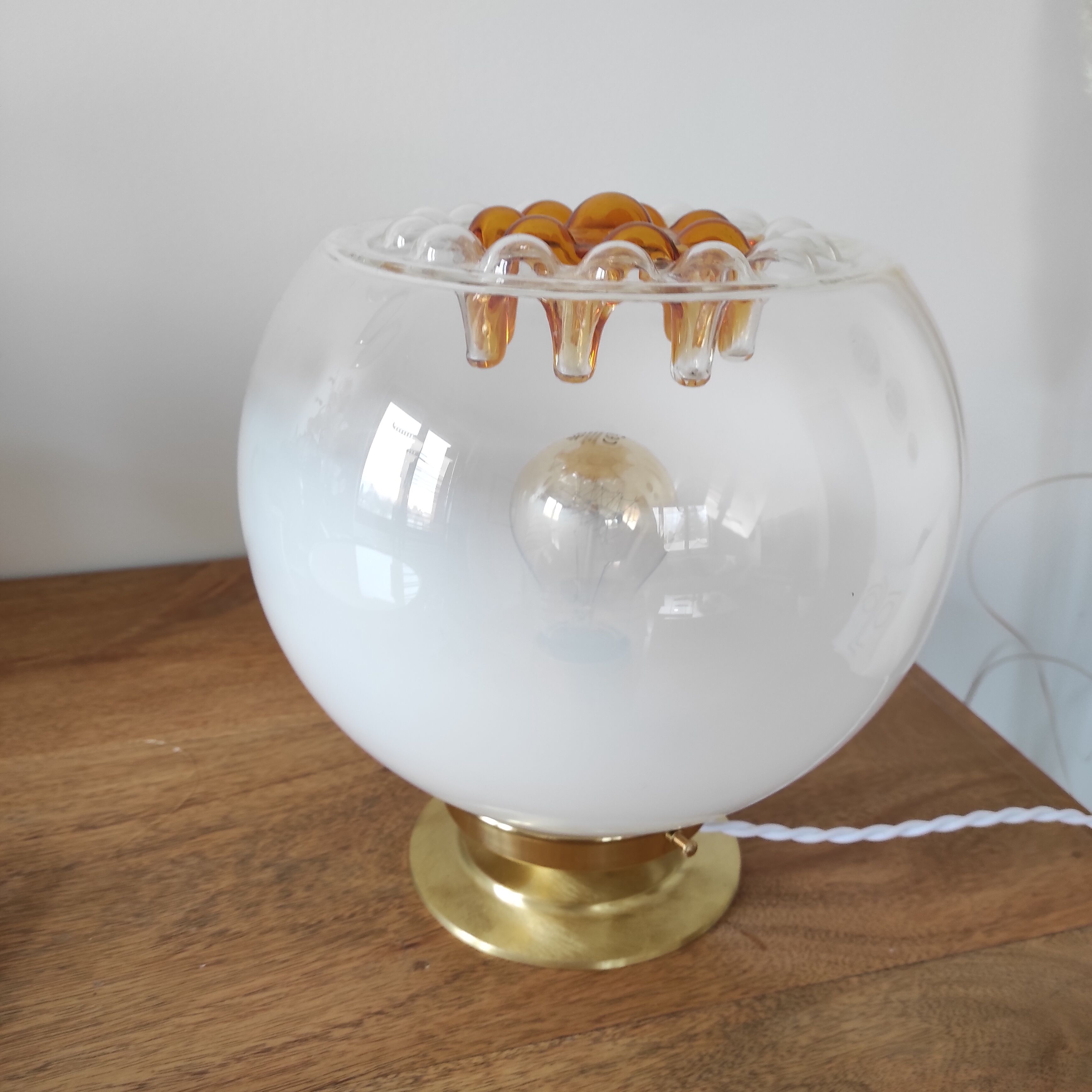 Table lamp, Murano glass globe