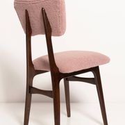 "Butterfly" dining chair in pink boucle, Europe, 1960s