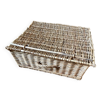 old wicker trunk