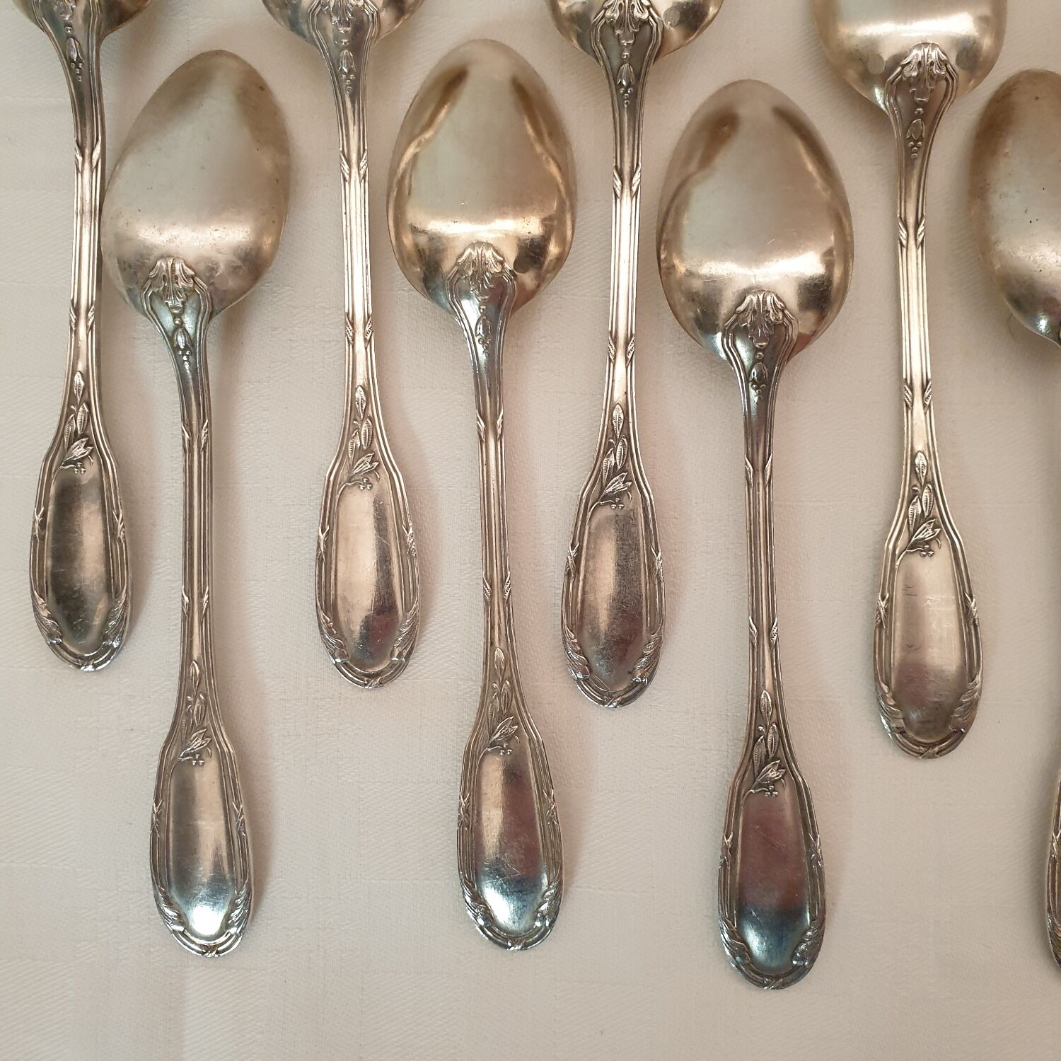 12 small silver metal spoons Orbrille