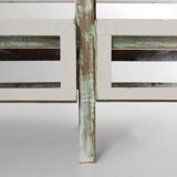 Beautiful patinated large rustic oak display case, France ca. 1900