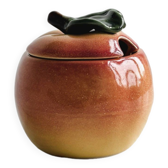 Sugar bowl, peach slip condiment pot.