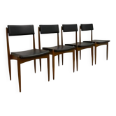 Ensemble de quatre chaises de salle à manger rares des années 1970, Danemark.