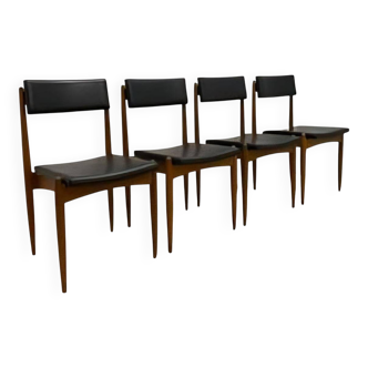 Set of four rare mid-century dining chairs, Denmark, 1970s