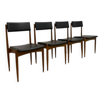 Set of four rare mid-century dining chairs, Denmark, 1970s