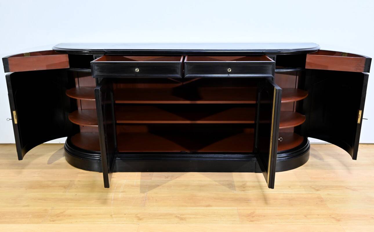 Sideboard of Blackened Oak Paneling, Regency style – Late 19th century