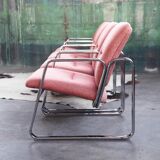 Chrome armchair with Knoll textile, 1980s