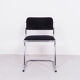 Tubular chrome chairs with black corduroy, set of 4