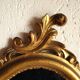 Miroir italien ovale en bois doré - 45x25cm