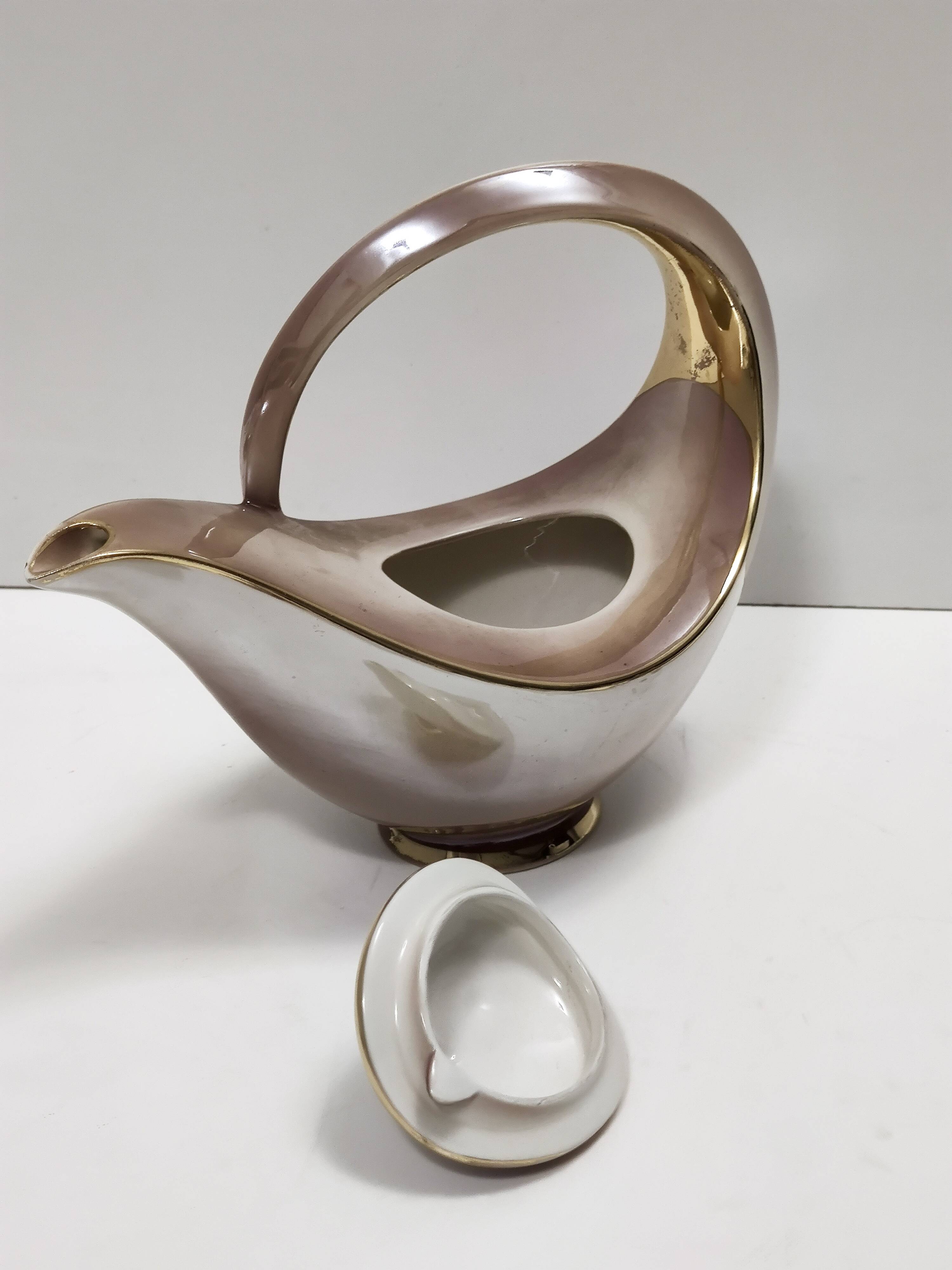 22-Piece Colorful Ceramic Breakfast Set by Italo Casini, Sesto Fiorentino