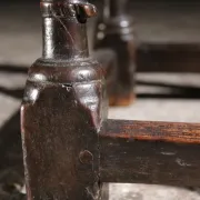 17th-century English oak joint stool with turned legs