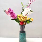 Blue and Teal Ceramic Vase in the style of Bitossi