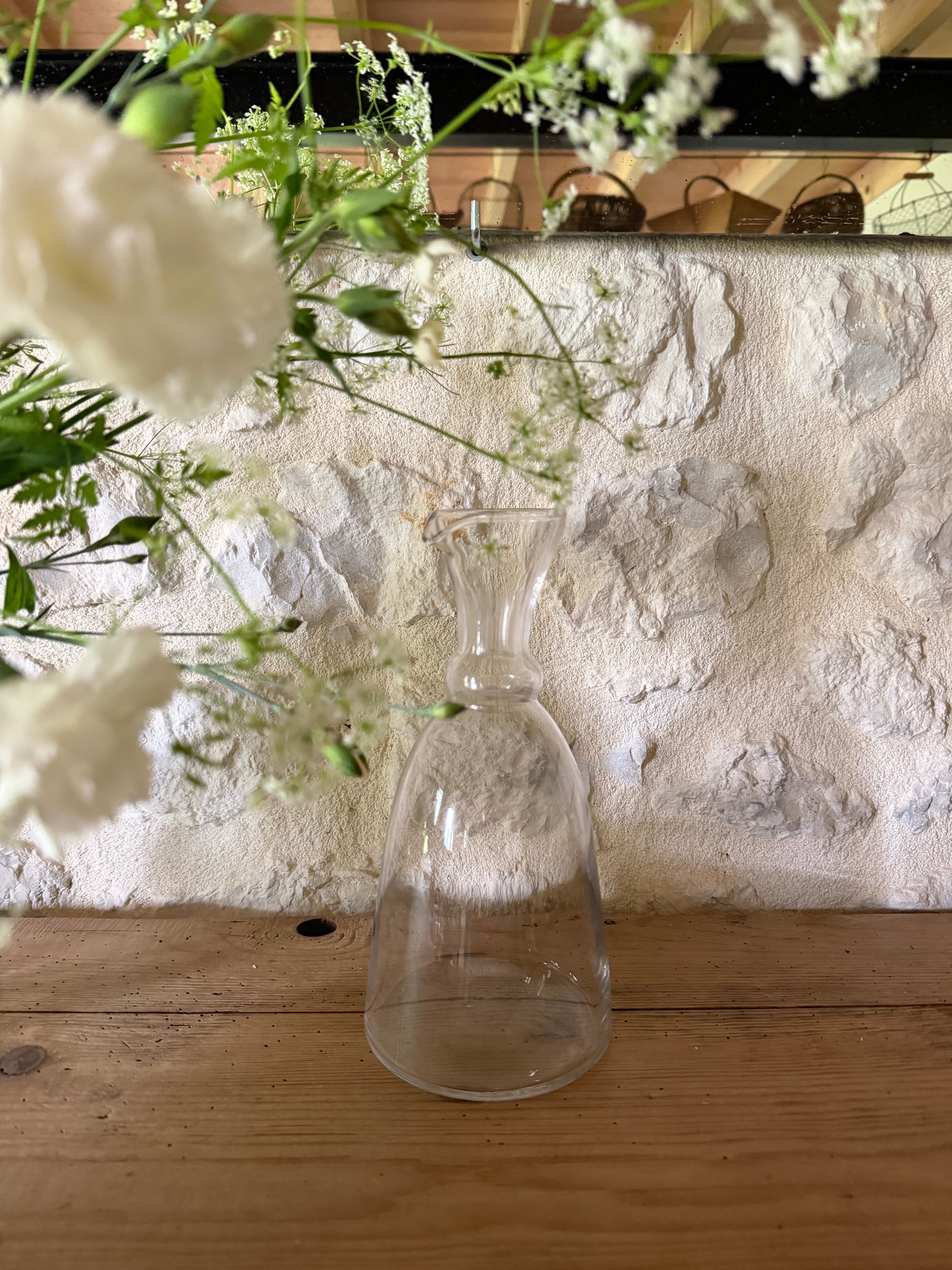 Antique glass pouring jug