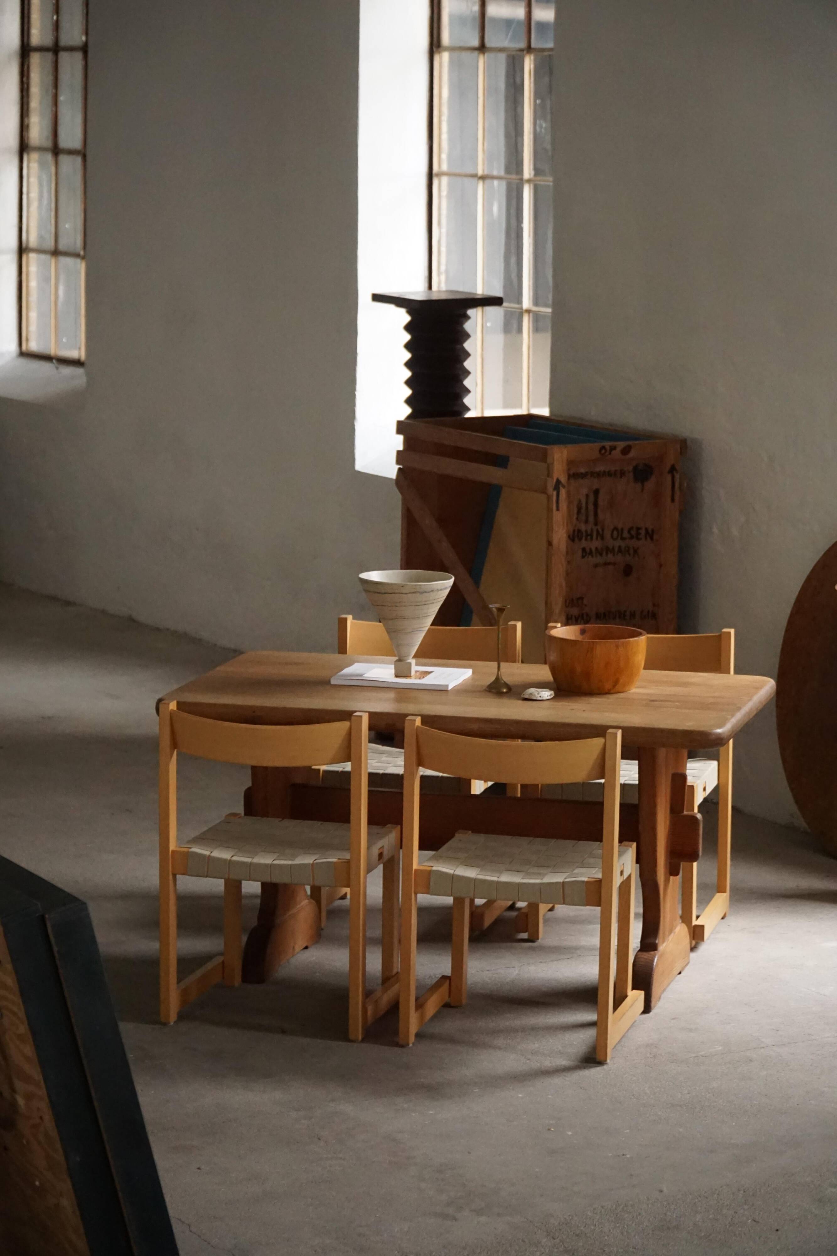 Hans J. Wegner, 'Koldinghus' chairs in beech with woven seat, set of 6, 1988