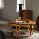 Hans J. Wegner, 'Koldinghus' chairs in beech with woven seat, set of 6, 1988