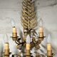 Pair of large golden wall lights, 1950s