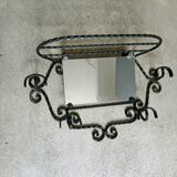 Twisted wrought iron wall-mounted coat rack