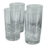 Set of 4 cut crystal orangeade glasses