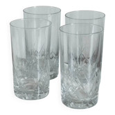Ensemble de 4 verres à orangeade en cristal taillé
