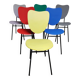 6 coloured vintage chairs