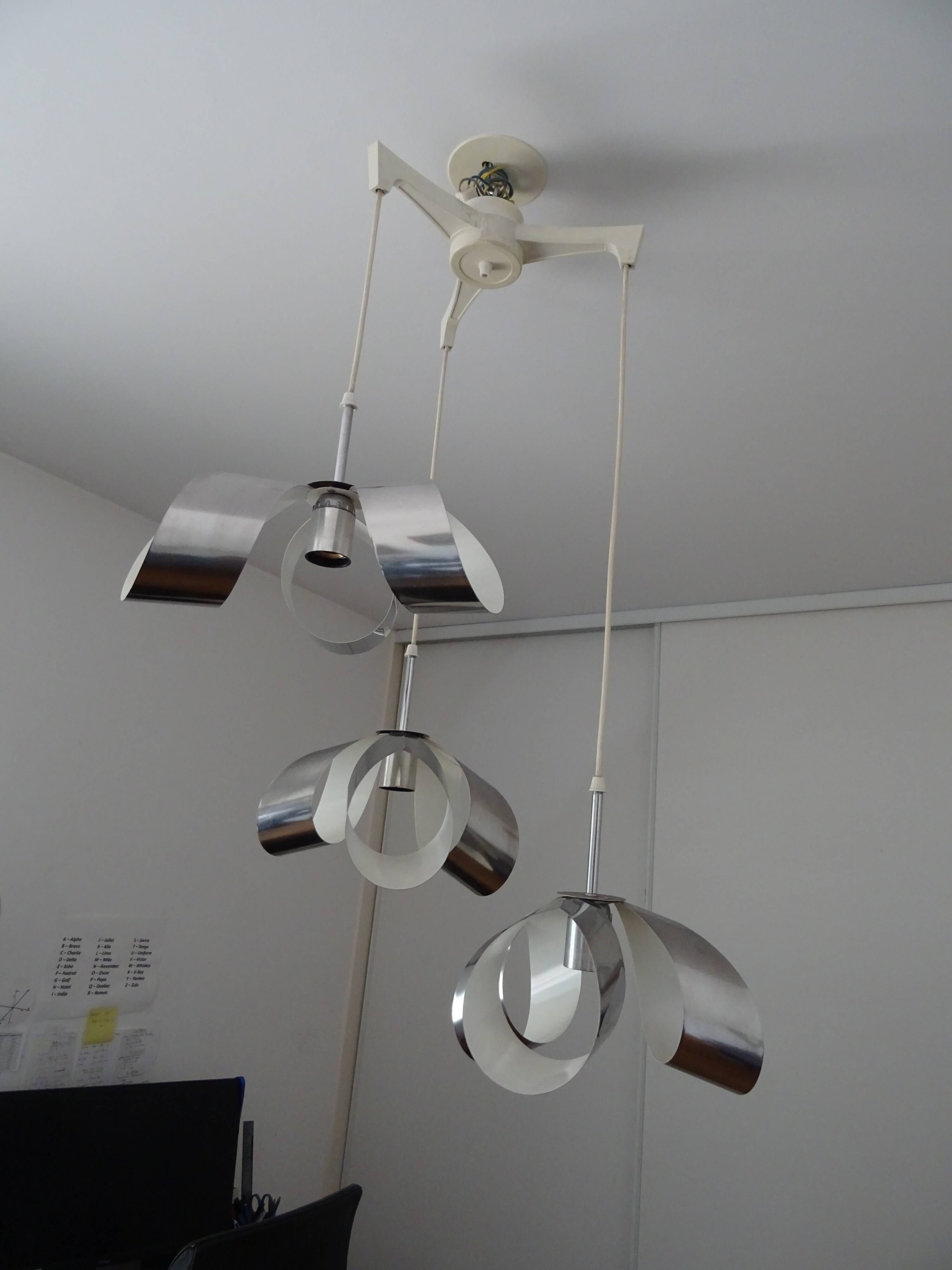 Stainless steel flower cascade suspension, 1970
