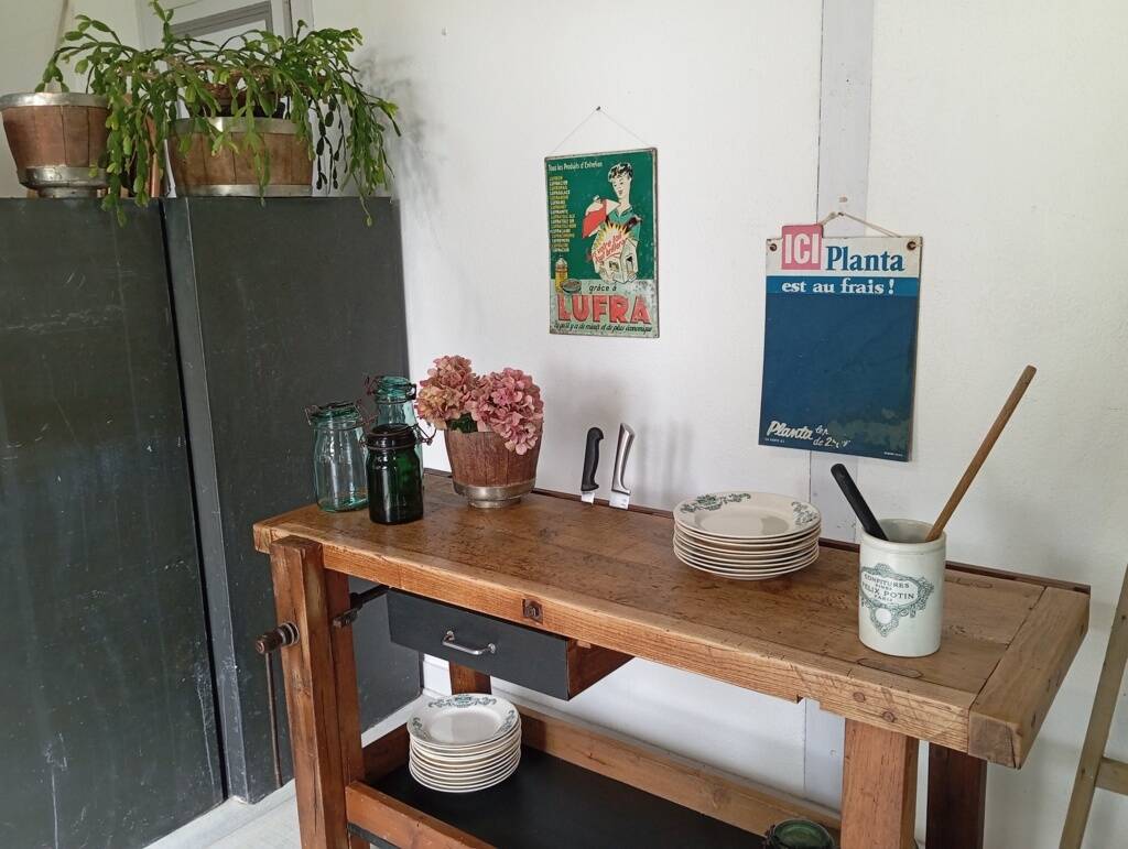 139 cm solid oak workbench