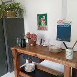 139 cm solid oak workbench