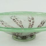 fantastic large WMF art deco ikora glass BOWL karl wiedmann 1930s green and